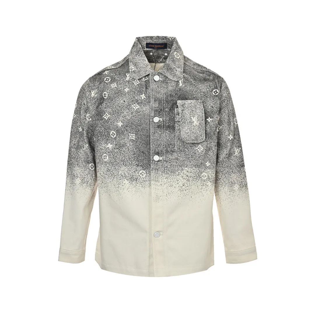 Louis Vuitton/Louis Vuitton Starry Sky Rendering Old Floral Gradient Denim Shirt Jacket